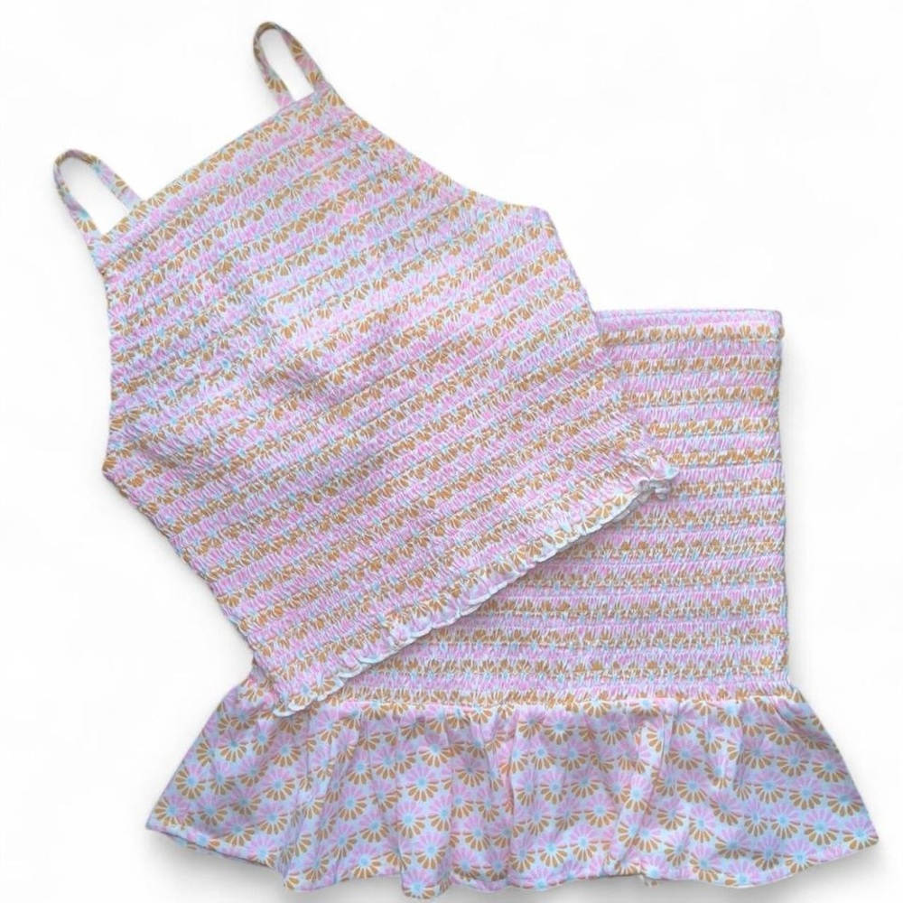 Kids Floral Matching Set - Pink and White